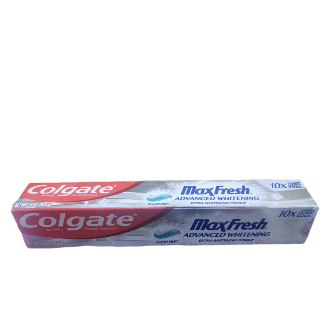 COLGATE ANTICAVITY FLUORIDE TOOTHPASTE MAX FRESH WITH WHITENING BREATH STRIPS COOL MINT