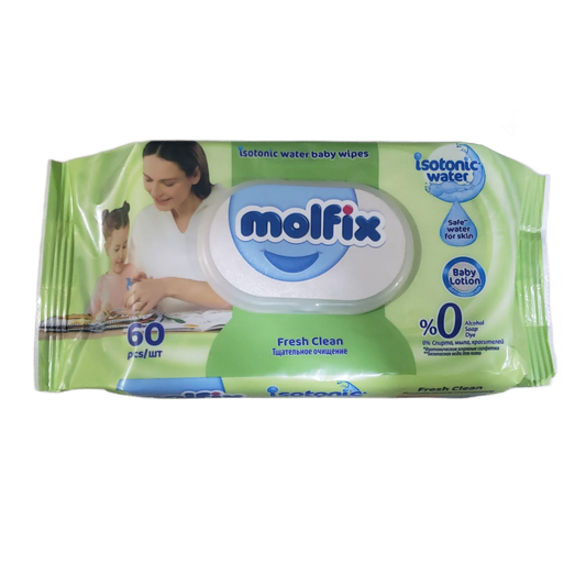 MOLFIX (ISOTONIC WATER 60 PCS) FRESH CLEAN,  60 PCS/WT , 0% ALCOHOL