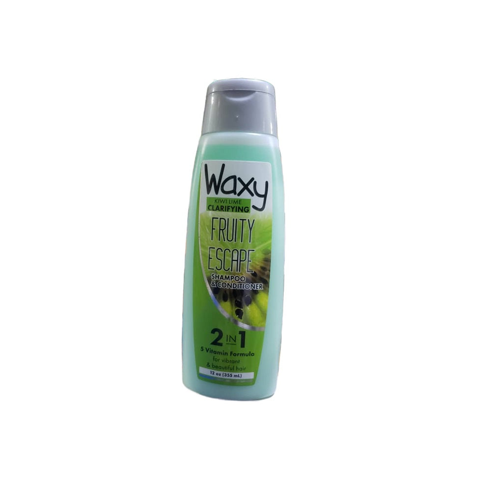 WAXY KIWI LIME CLARIFYING, FRUITY ESCAPE SHAMPOO & CONDITIONER 2 IN 1 , 12 OZ ( 355 ml)