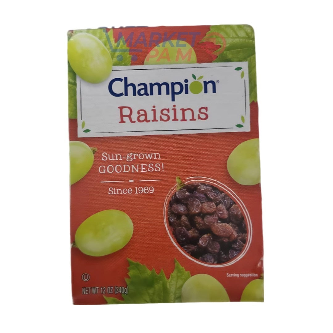 CHAMPION RAISINS, SUN GROWN GOODNESS , NET WT 12 OZ (340 g)