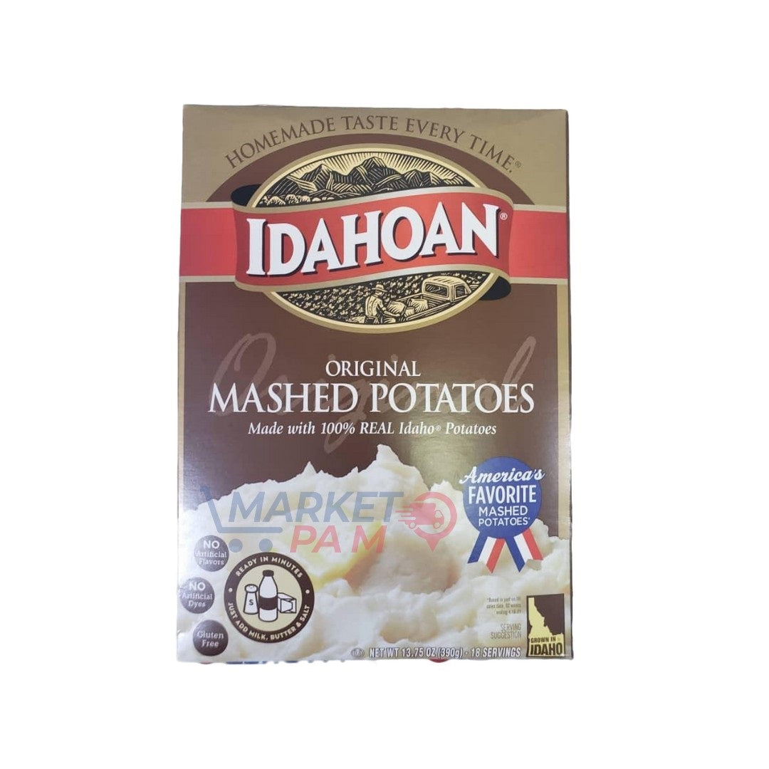 HOMEMADE TASTE EVERY TIME. IDAHOAN ORIGINAL MASHED POTATOES/ CONET WT 13.75 02 (390g)-18 SERVINGS IDAHO
