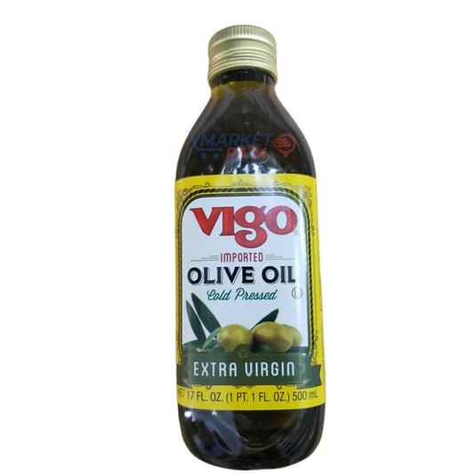 Vigo IMPORTED │OLIVE OIL Cold Pressed O EXTRA VIRGIN │ NET WT  17 FL. OZ. (1 PT. 1 FL. OZ.) 500 mL