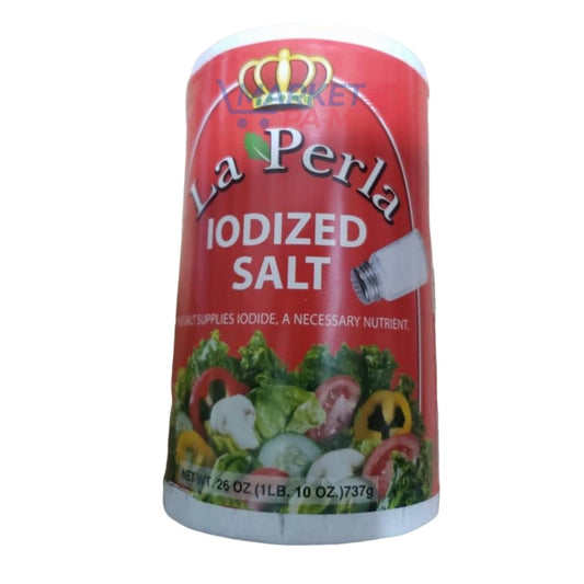 IODIZED SALD │ LA PERLA│NET WT . 26 OZ ( 1 LB 10 OZ ) 737 g