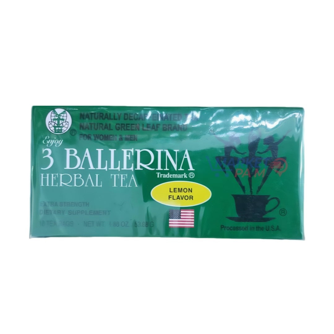 3 BALLERINA HERBAL TEA 18 TEA BAGS. NET WT /1.88 OZ /53.88 g