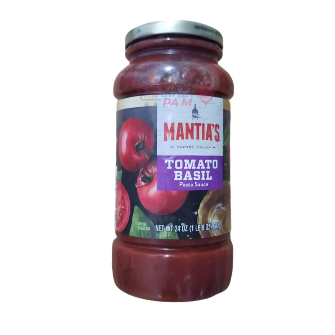 MANTIA'S │ TOMATO BASIL PASTA SAUCE │ NET WT 24 OZ ( 1 LB 8 OZ ) 680g