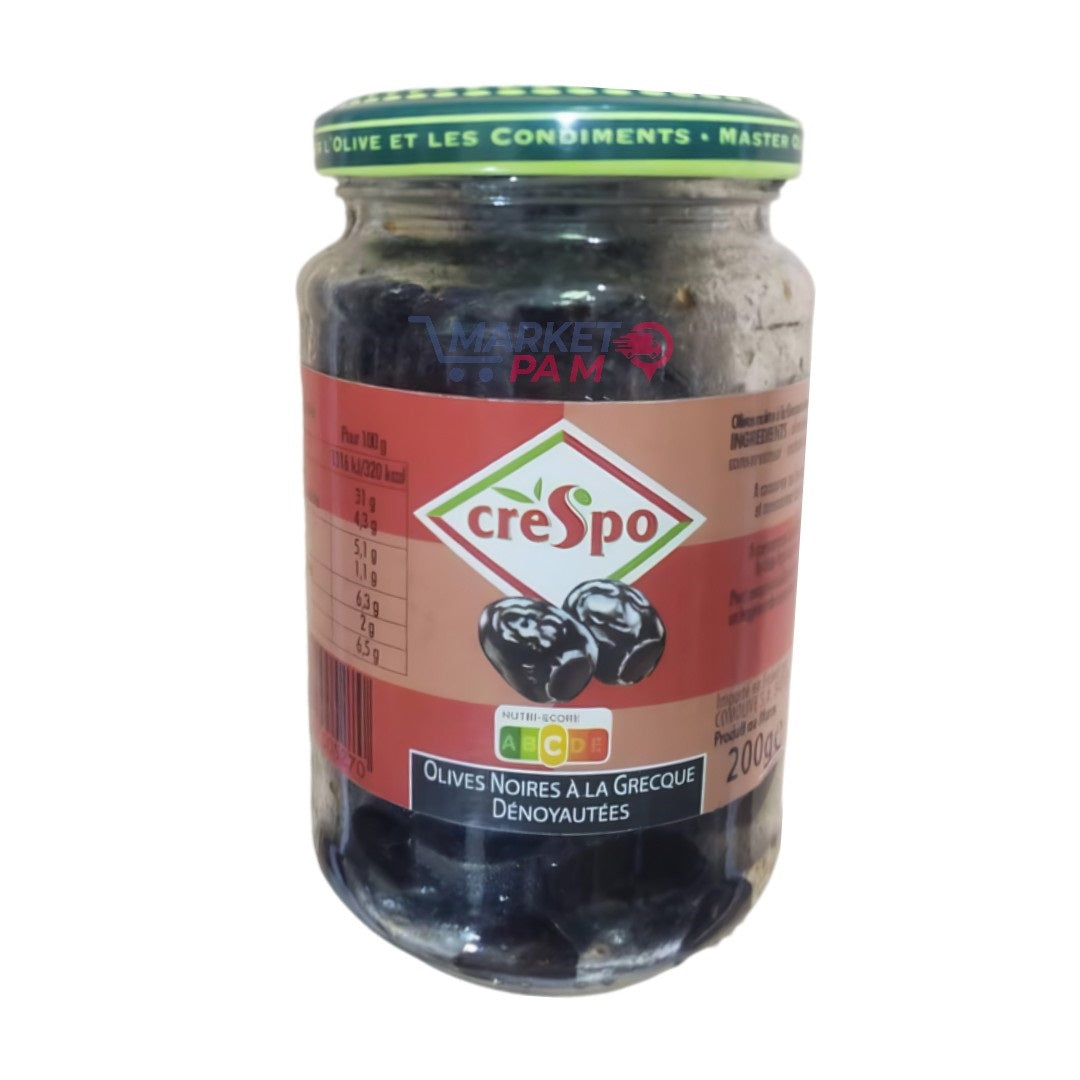 CRESPO │  OLIVES NOIRES A LA GRECQUE DÉNOYAUTÉES (200 g e)