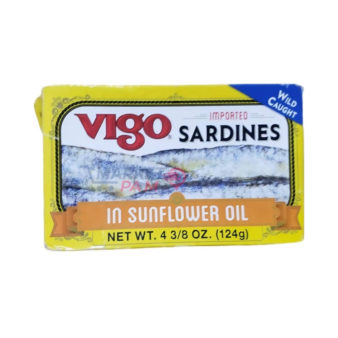 VIGO SARDINES │ IN SUNFLOWER OIL │ NT WT 4 3/8 OZ (124 g)
