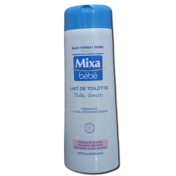 MIXA BÉBÉ, LAIT DE TOILETTE TRÈS DOUX, VITAMINE E + HUILE D'AMANDE DOUCE