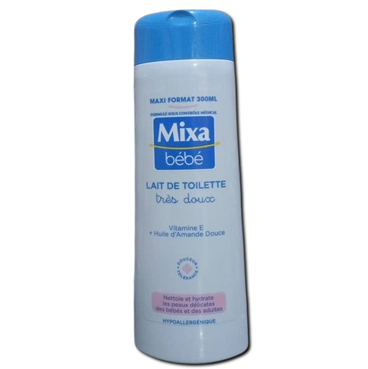MIXA BÉBÉ, LAIT DE TOILETTE TRÈS DOUX, VITAMINE E + HUILE D'AMANDE DOUCE