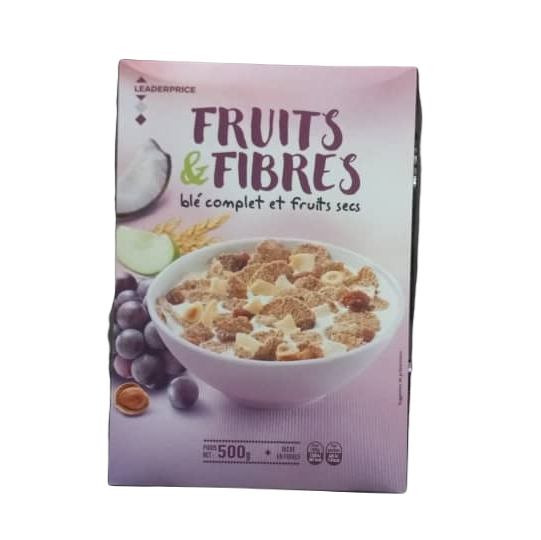 FRUIT ET FIBRES BLÉ COMPLET FRUITS SECS, 500 g