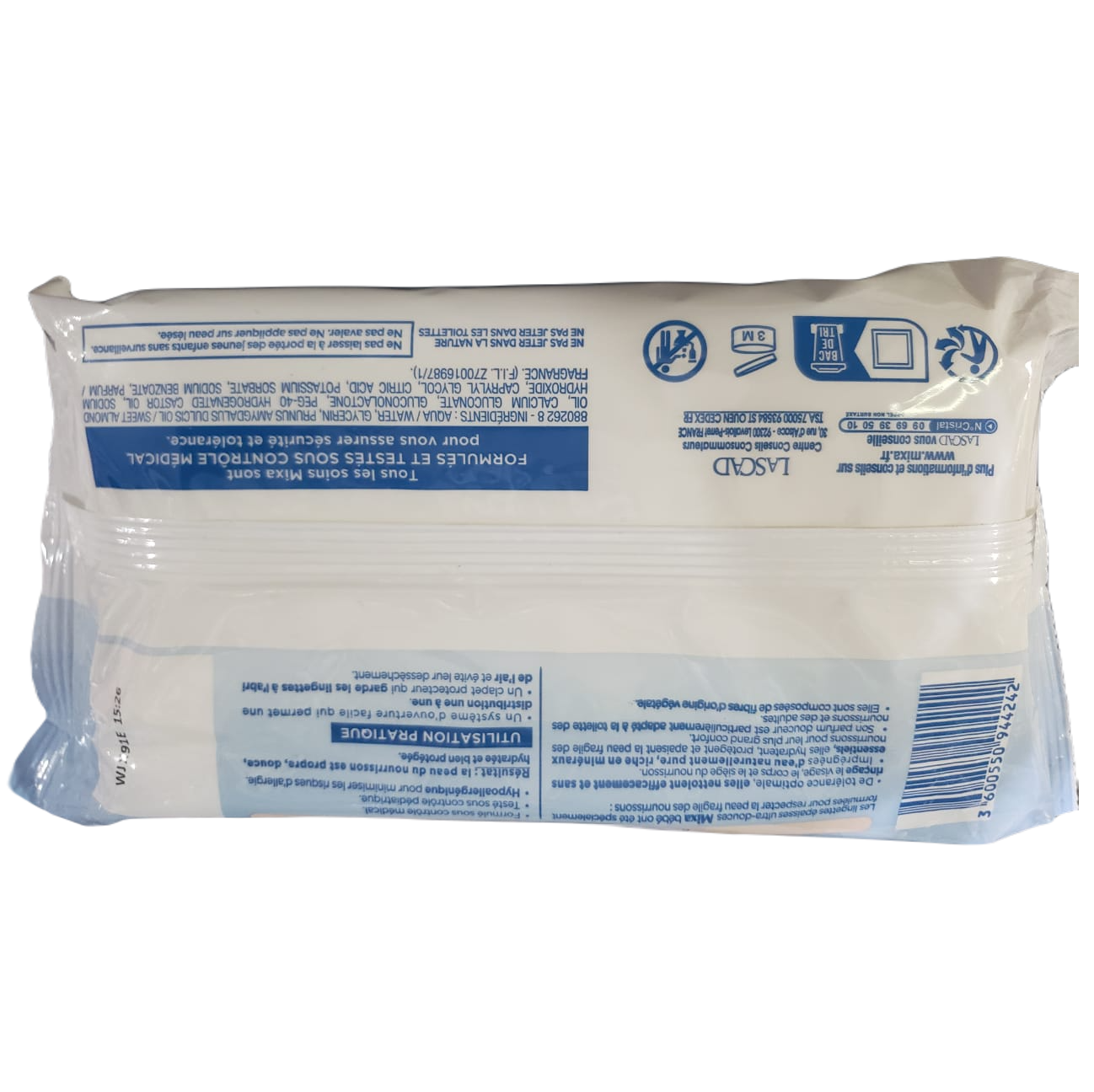 MIXA BÉBÉ AU LAIT DE TOILETTE, LINGETTES ULTRA- DOUCES