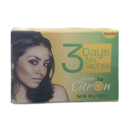 SAVON CITRON, 3 DAYS NO TACHES , NET WT 80/2.82 OZ