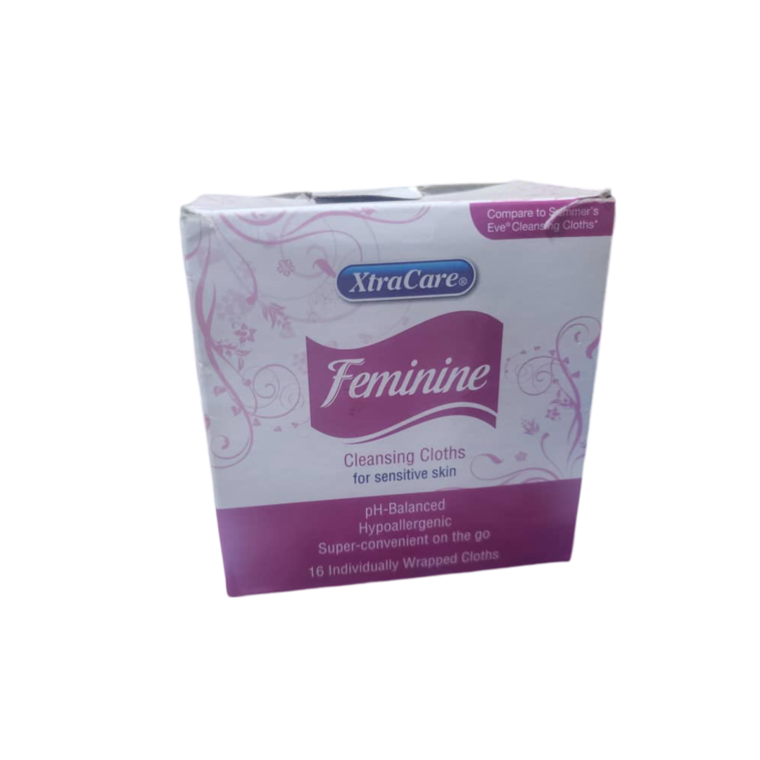 XTRACARE FEMININE, CLEANSING CLOTHS FOR SENSITIVE SKIN