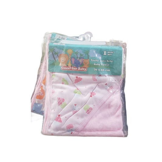 TOALLA PARA BÉBÉ  BABY TAWEL , ONCE FOR BABY (1 pc)