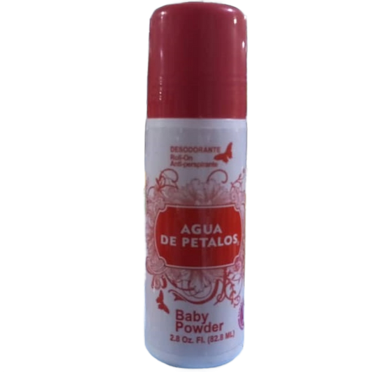 DESODORANTE Roll-On Acd-perspirante AGUA DE PETALOS Baby Powder 2.8 Oz. Fl. (82.8ML)