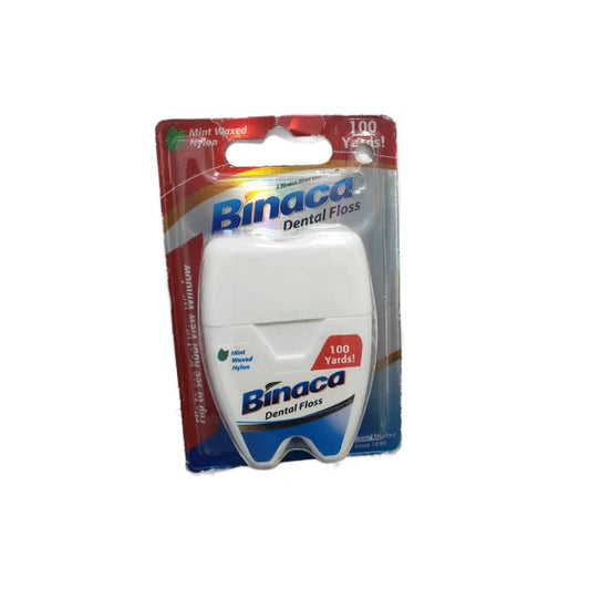 BINACA DENTAL FLOSS 100 YARDS, MINT WAXED NYLON