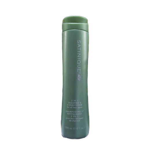 SATINIQUE , 2 IN 1 SHAMPOO & CONDITIONER FOR ALL HAIR TYPES 280 ml / 9.4 fl oz