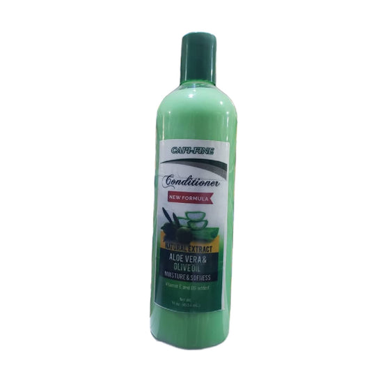 CAPI-FINE, CONDITIONER NEW FORMULA, NUTURAL EXTRACT, ALOE VERA & OLIVE OIL , 16OZ