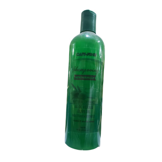 CAPI-FINE SHAMPOOIN NEW FORMULA, NATURAL EXTRACT ALOE VERA & OLIVE OIL , 16 OZ