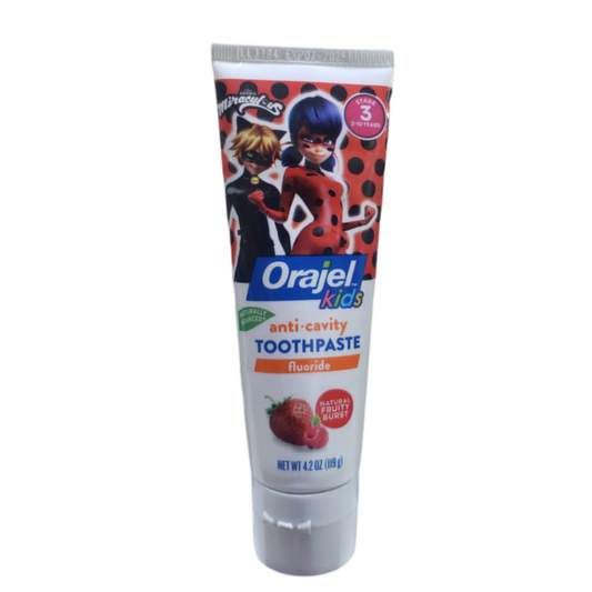 ORAJEL KIDS, ANTI-CAVITY TOOTHPASTE FLURIDE, NATURAL FRUITY BURST, NET WT 4.2 OZ(119g)