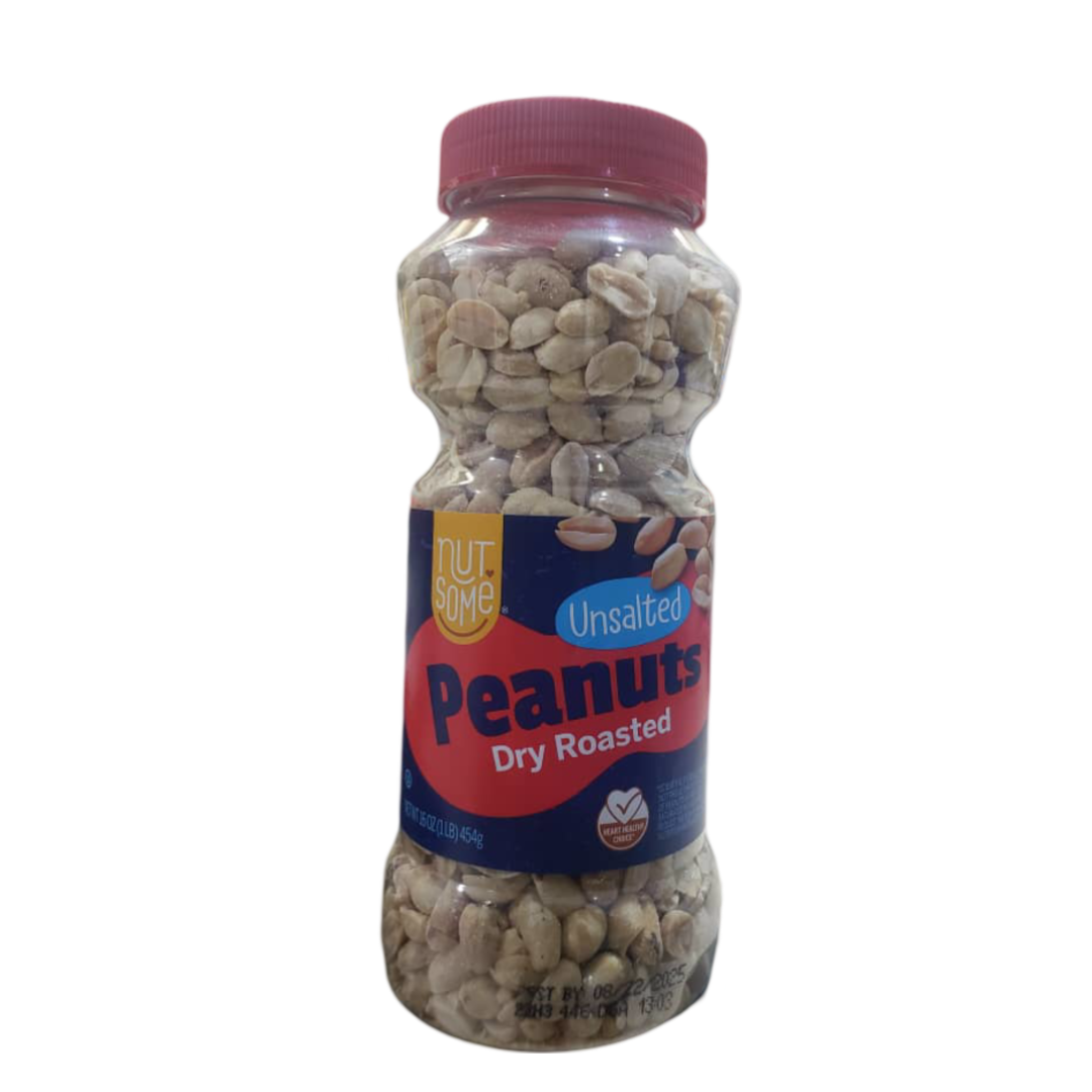 PEANUTS DRY ROASTED, UNSALTED, NUT SOME , 454g
