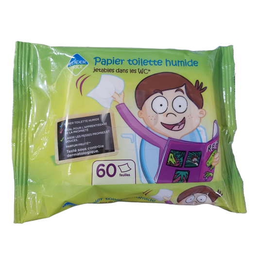 PAPIER TOILETTE HUMIDE, JETABLES DANS LES WC, 60 FEUILLES