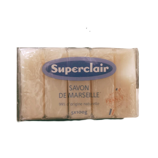 SAVON, SUPERCLAIR, DEMARSEILLE 99% D'ORIGINE NATURELLE 5X100g