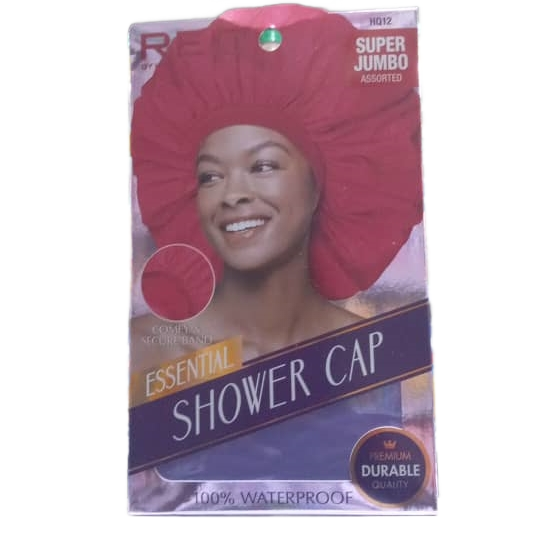 SHOWER CAP , SSENTIAL ,RED, 100% WATERPROOF