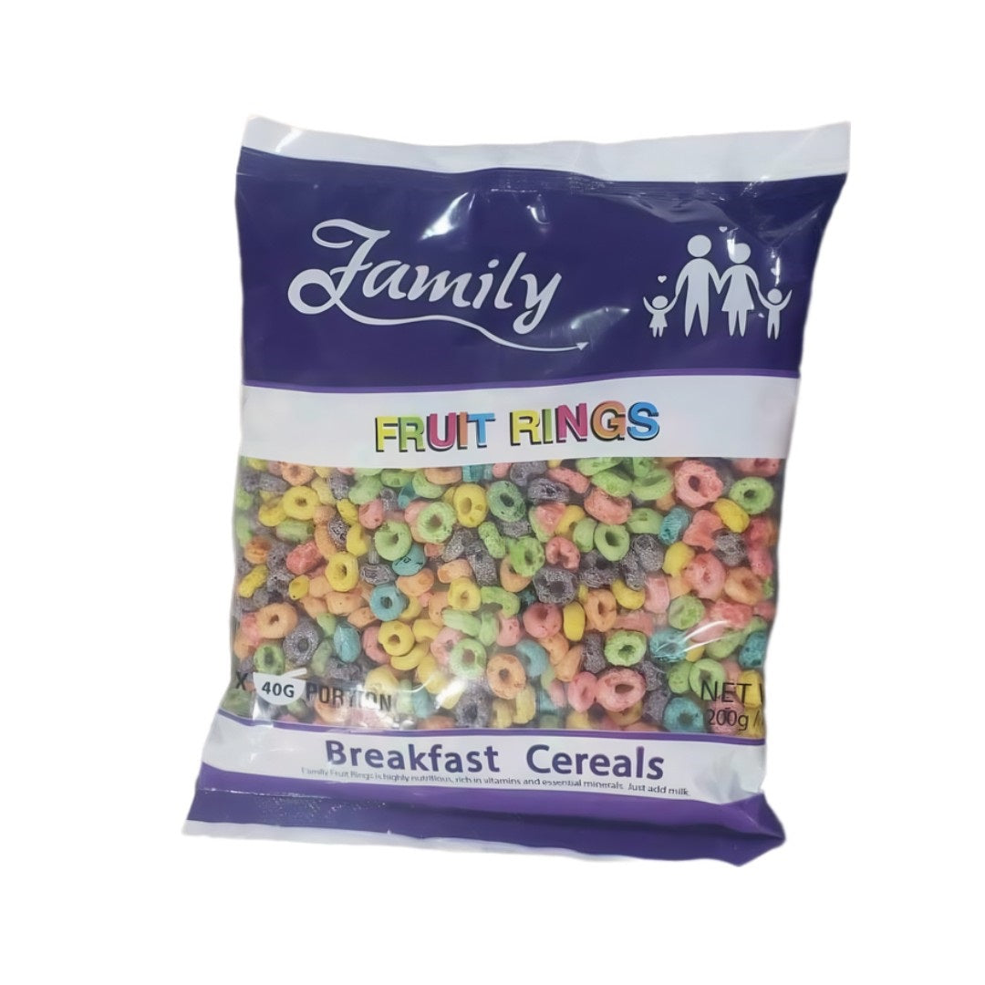 BREAKFAST CEREALS-FAMILY FRUIT RINGS/ NET WT 200g