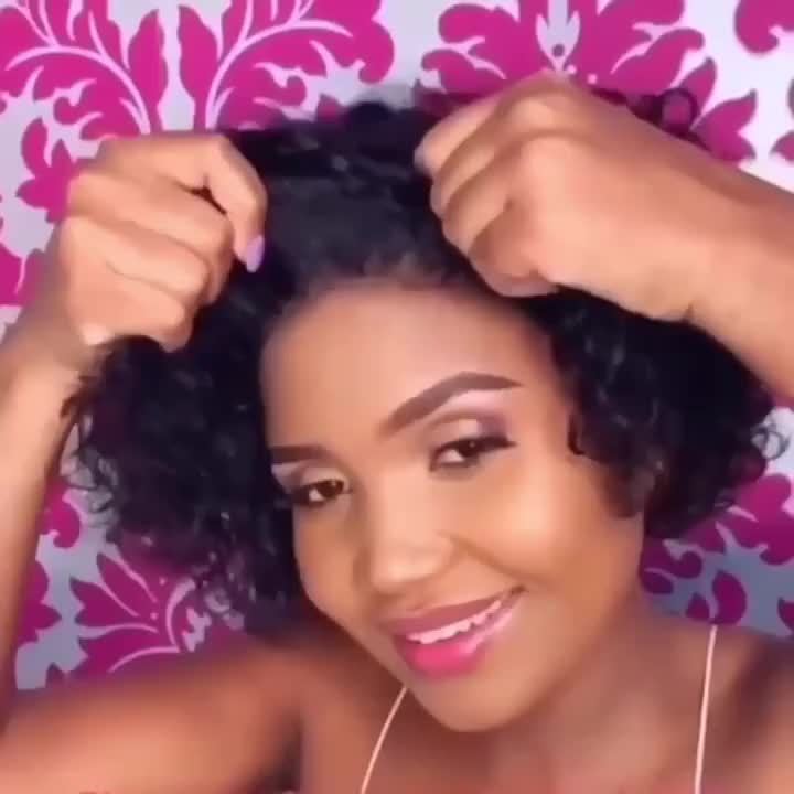 Women'S 13x4 Lace Front Human Hair Wig - Natural Black Short Bob with Water Wave Texture, Density Curly Pixie Cut, Elastic Band Closure & Breathable Lace for | Realistic Short Hairstyle for Everyday & Special Occasions (No Ma