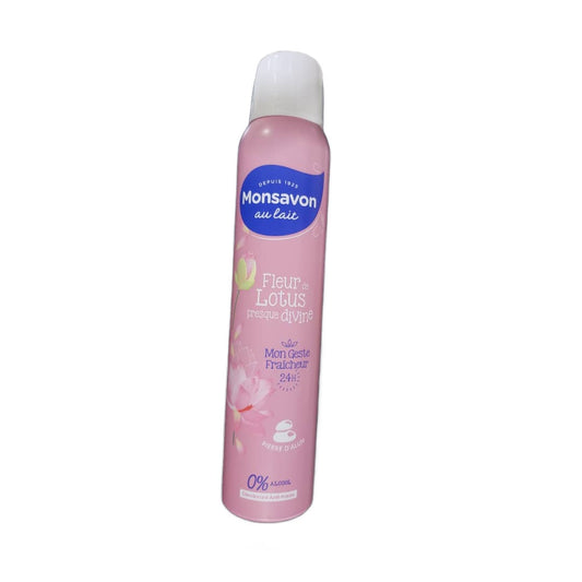 DÉDORANT, MONSAVON AU LAIT, FLEUR LOTUS PRESQUE DIVINE, MON GESTE FRAICHEUR 24 H, 0% ALCOOL
