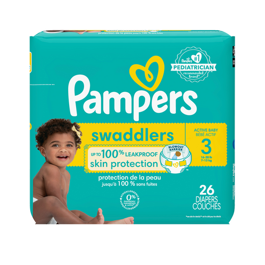 Pampers,  Swaddlers couches pour bébés actifs, taille 3, 26 unités