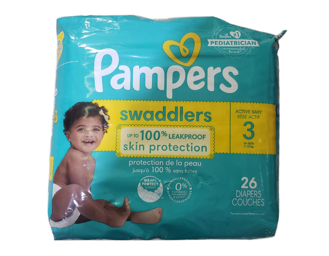 Pampers,  Swaddlers couches pour bébés actifs, taille 3, 26 unités