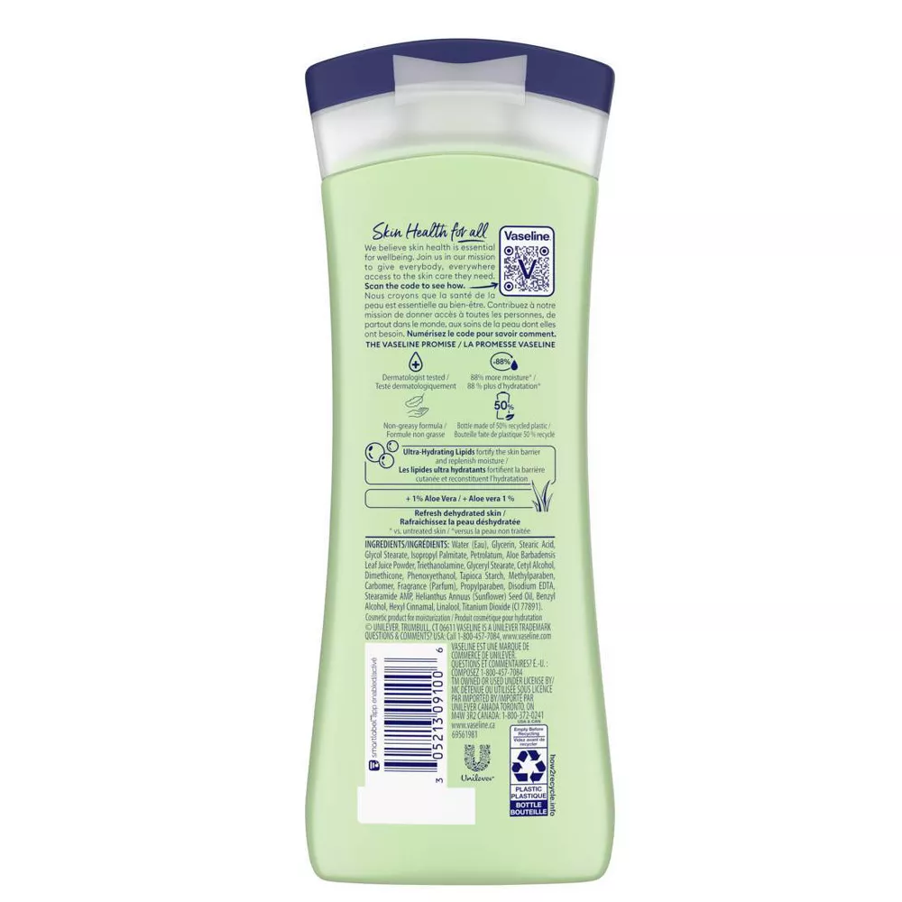 Vaseline Intensive Care Moisturizing Body Lotion with Aloe Vera Soothing Hydration (10US FL OZ │ 295 ml)