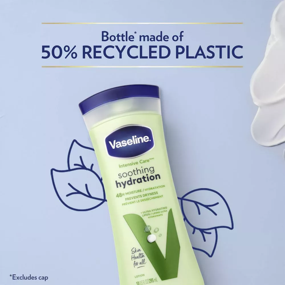 Vaseline Intensive Care Moisturizing Body Lotion with Aloe Vera Soothing Hydration (10US FL OZ │ 295 ml)