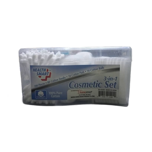 COSMETIC SET 3-IN-1 SET, EALTH SMART, 100% COTTON