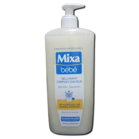 MIXA BÉBÉ, GEL LAVANT CORPS ET CHEVEUX SANS SAVON