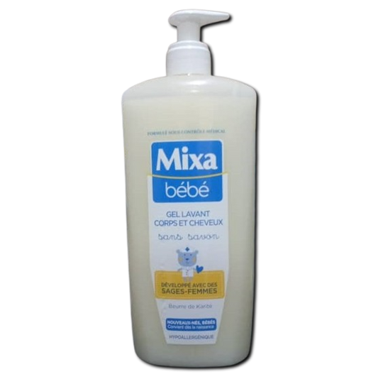 MIXA BÉBÉ, GEL LAVANT CORPS ET CHEVEUX SANS SAVON