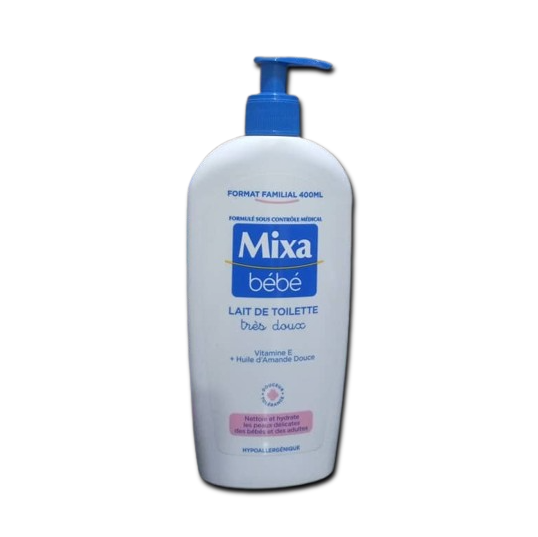 MIXA BÉBÉ, LAIT DE TOILETTE TRÈS DOUX , VITAMIE E + HUILE D'AMANDE DOUCE