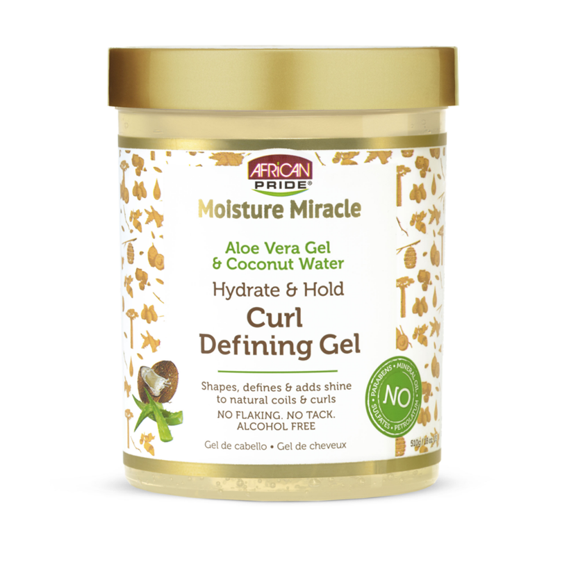 MOISTURE MIRACLE , ALOE VERA GEL & COCONUT WATER YDRATE & HOLD, CURL DEFINING GEL