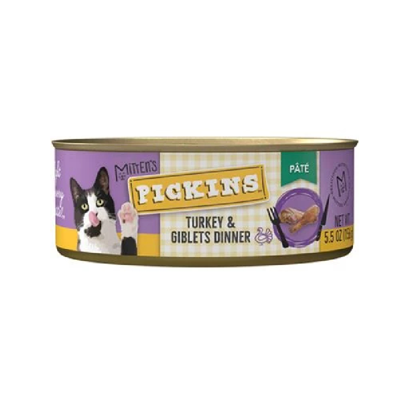 Mitten's Pickins Pâté Turkey & Giblets Dinner Wet Cat Food, 5.5 Ounces