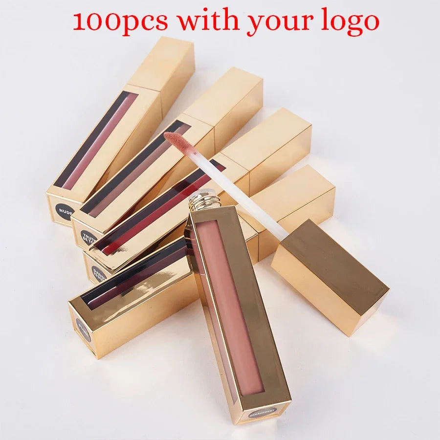 Waterproof High Color Private Label Lipstick Pigment Lip Glaze Long-lasting Moisturizer Lipgloss Custom Bulk Makeup Lips Tint