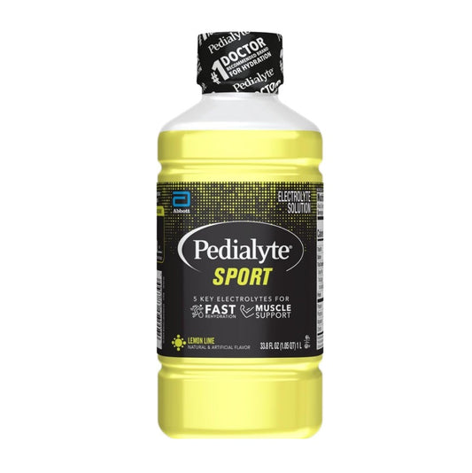 PEDIALYTE SPORT (5 KEY ELECTROLYTES FOR FAST MUSCLE SUPORT) LIMON LIME  33. FL OZ