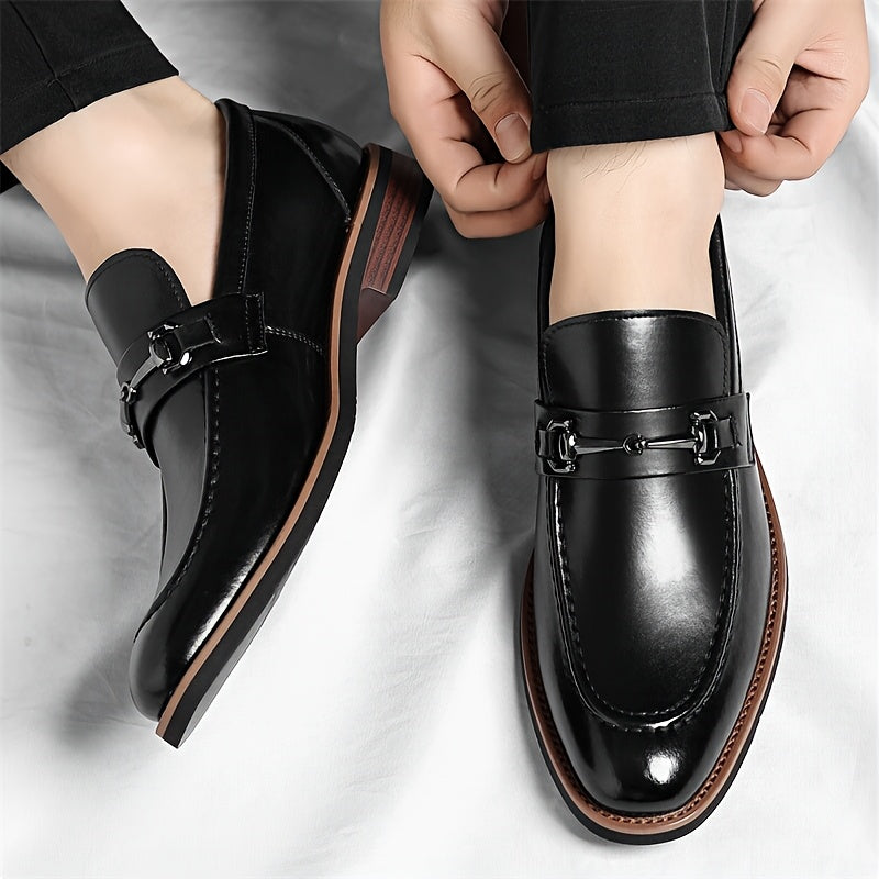 Men'S Slip-On Loafers - British Style Business Casual Shoes, Pointed Toe, Breathable & Comfortable, Brown, Versatile for Formal & Casual Attire, All-Season Wear, Formal Footwear, Sleek Shoe Design, Durable Rubber Sole