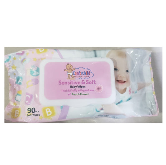 BABY WIPES, COMFORT BÉBÉ, KIDS  DALLY COMFORT, SENSITIVE & SOFT, 90 PCS