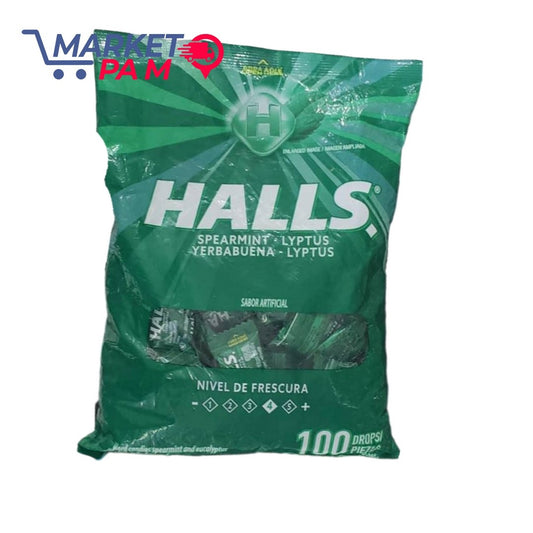 HALLS, SPEARMINT , LYPTUS , 100 PCS