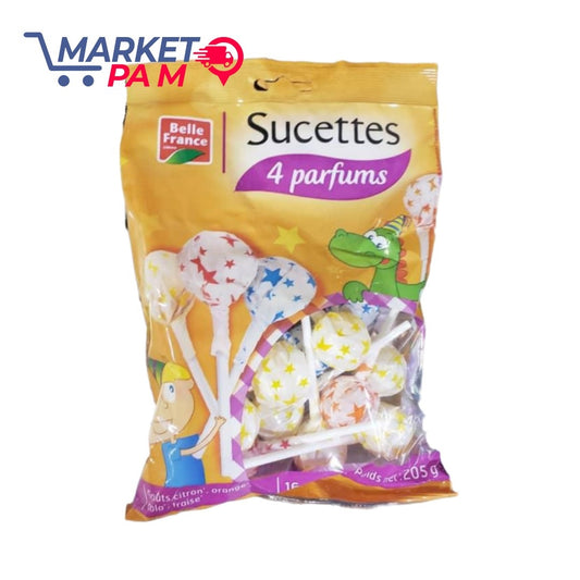 SUCETTE , 4 PARFUMS, GOUTS CITRON, ORANGE, POIDS NET 205 g
