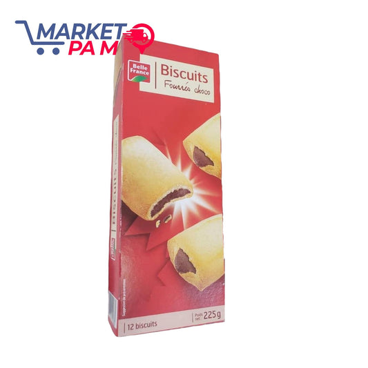 BISCUITS FOURRÉS CHOCO, 12 BISCUITS, POIDS NET 225 G