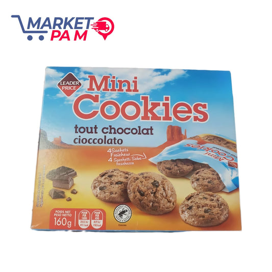 MINI COOKIES TOUT CHOCOLAT ( 4 SACHETS FRAICHEUR , POIDS NET 160 g )