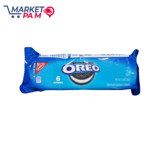 CHOCOLATE SANDWICH COOKIES│ BONBON OREO │ 6 COOKIES │ NET WT 2.4 OZ (68 g)